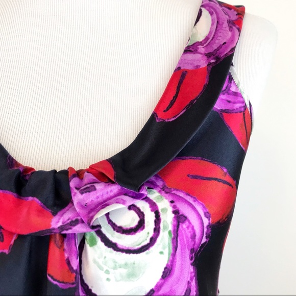 Giorgio Armani Silk Floral Print Sleeveless Blouse - Picture 6 of 8